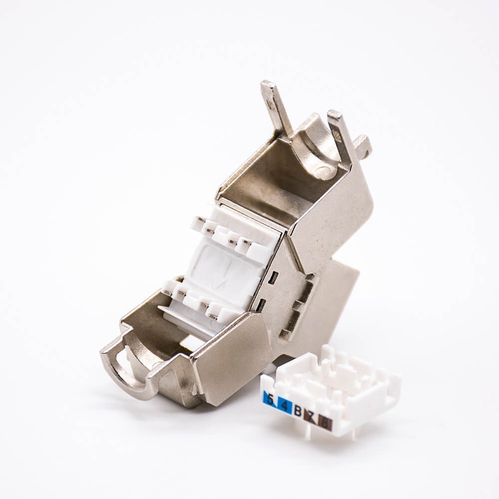 RJ45 Jack CAT6A Toolless Keystonge Jack Shielded 8P8C 180 Degree Single Port