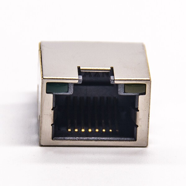 RJ45 Right Angle Shielded Jack 8P8C Through Hole for PCB Mount with LED 20pcs