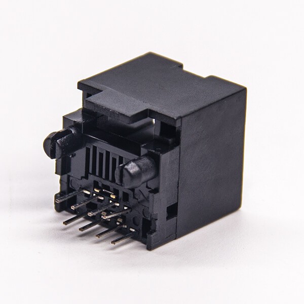 Straight RJ45 Unshielded Plastic Black Through Hole PCB Mount 8P8C