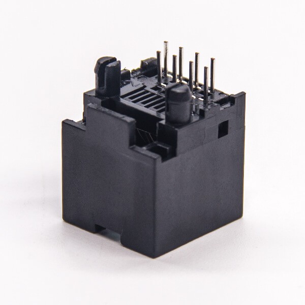 Straight RJ45 Unshielded Plastic Black Through Hole PCB Mount 8P8C