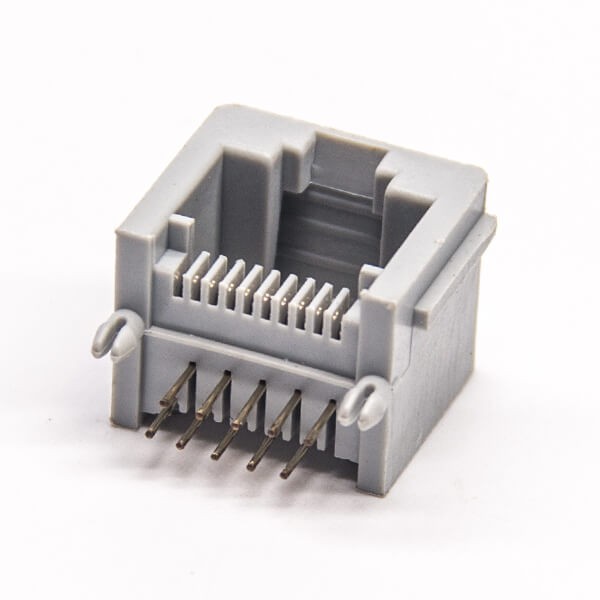 RJ50 10P10C Right Angled Gray Plastic Modular Connector Unshielded without LED