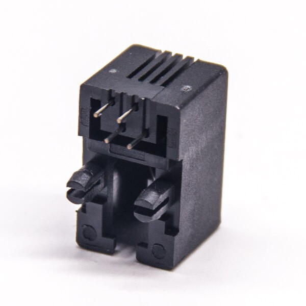 4P4C Modular Jack Unshielded RJ9 Connector Right Angled without LED