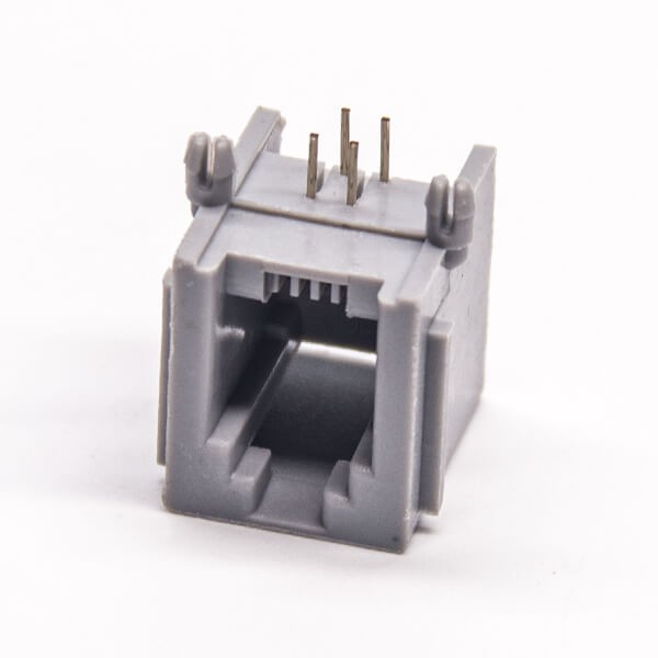 RJ9 Connector 4P4C 90 Degree Unshielded Socket PCB Mount DIP