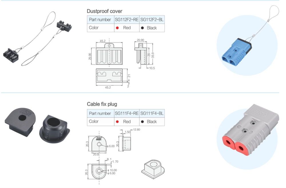 2 Way 600V 120Amp Grey Housing Battery Power Cable Connector with Red Color Cable fix plug