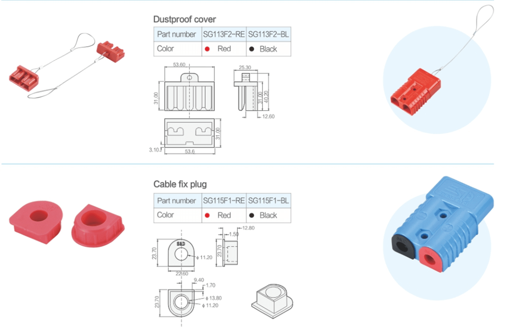 2 Way 600V 350Amp Grey Housing Battery Power Cable Connector with Red Color Cable fix plug