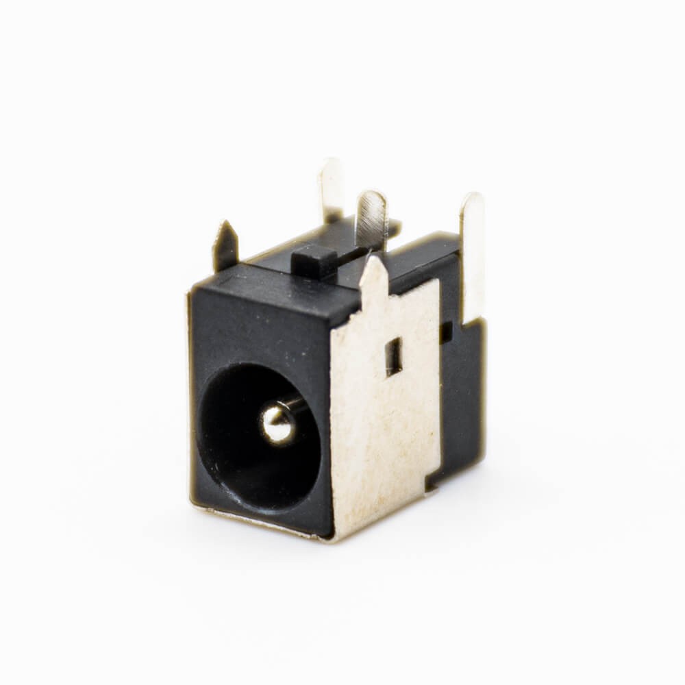 DC Power Connectors Male Through Hole Right Angle Solder Lug Unshiled Plastic