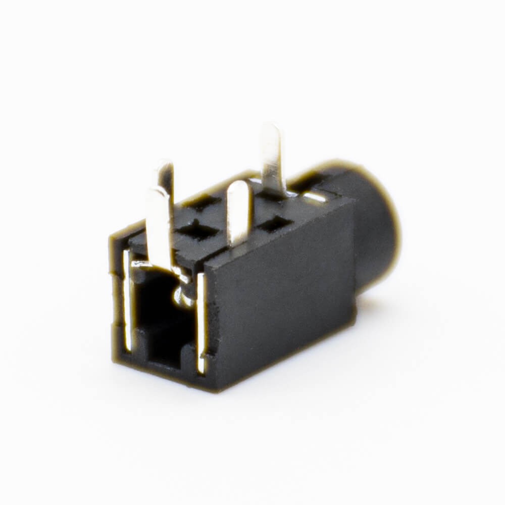 DC Power Connectors Right Angle Through Hole Solder Lug Unshiled Female Jack Black Plastic 5mm*2.5mm