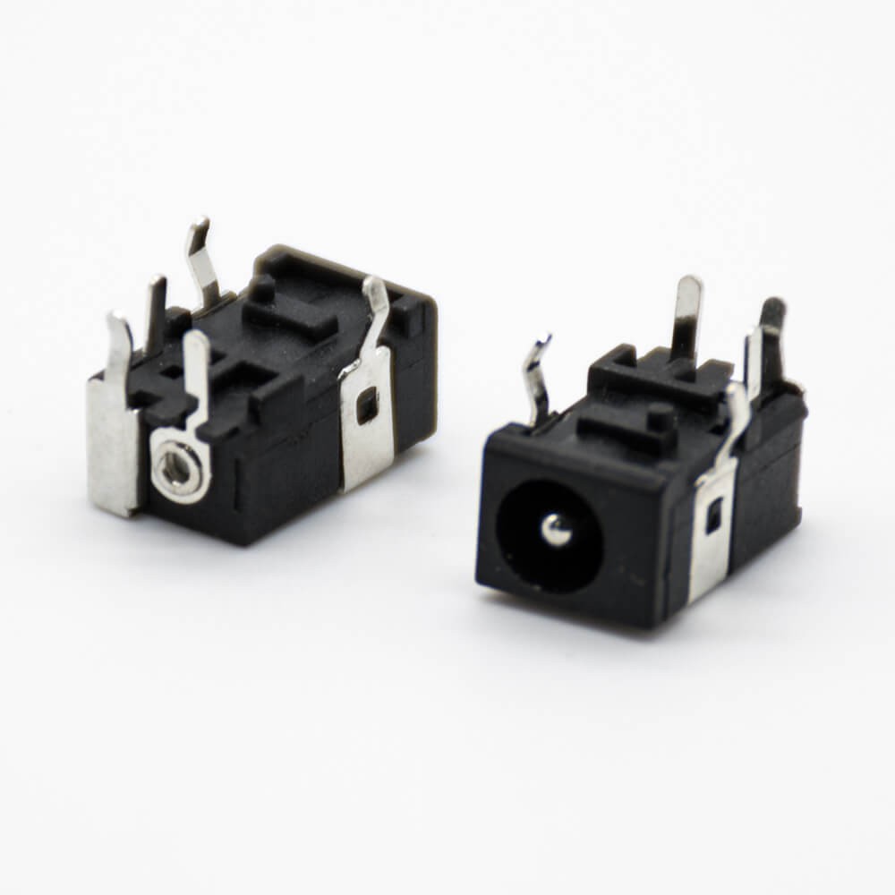 DC Power Supply Connector Male Jack Through Hole Solder Lug 4.5*1.65 Right Angle Unshiled