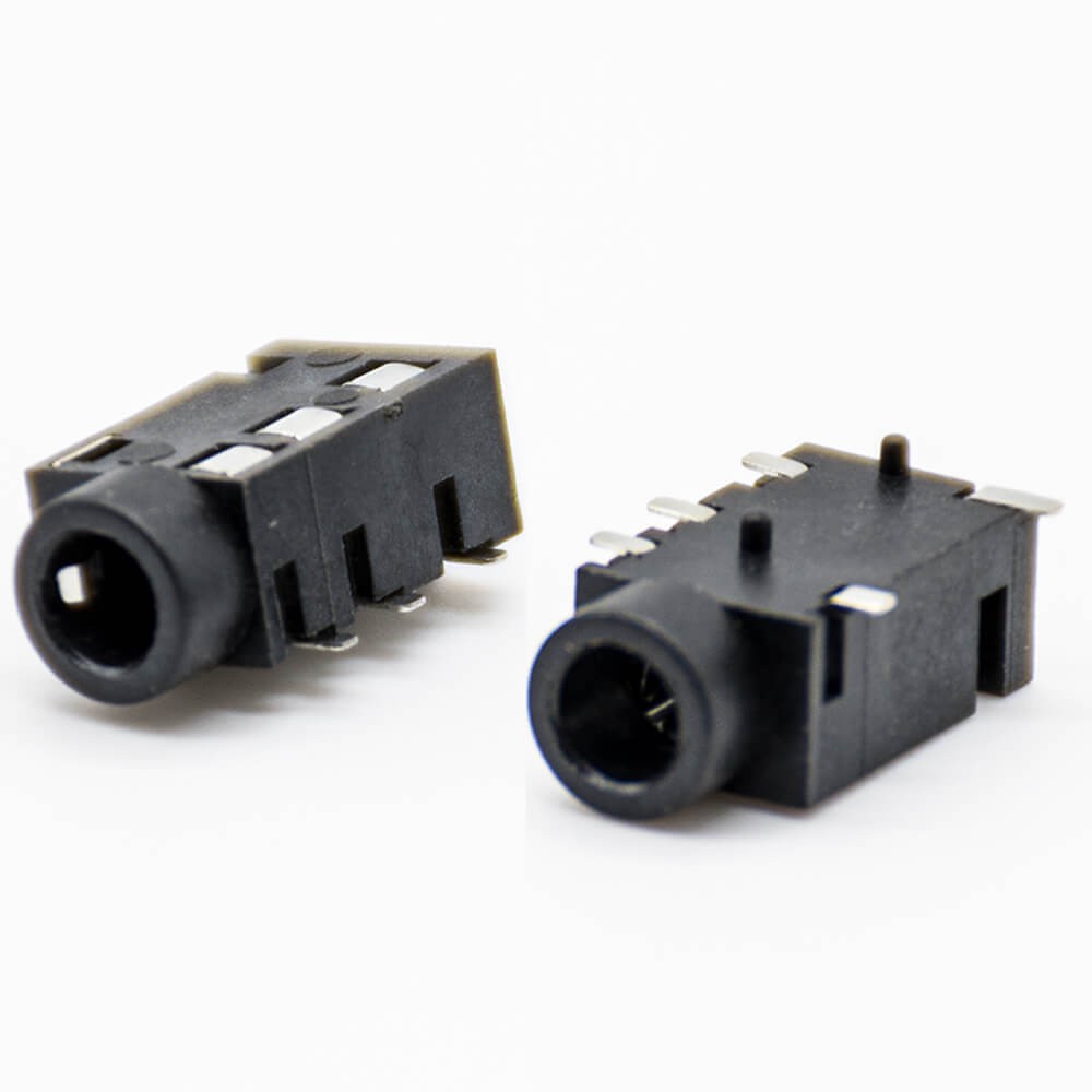 DC Socket SMD Horizontal Plastic Black Solder Lug Unshiled Female Jack Connector