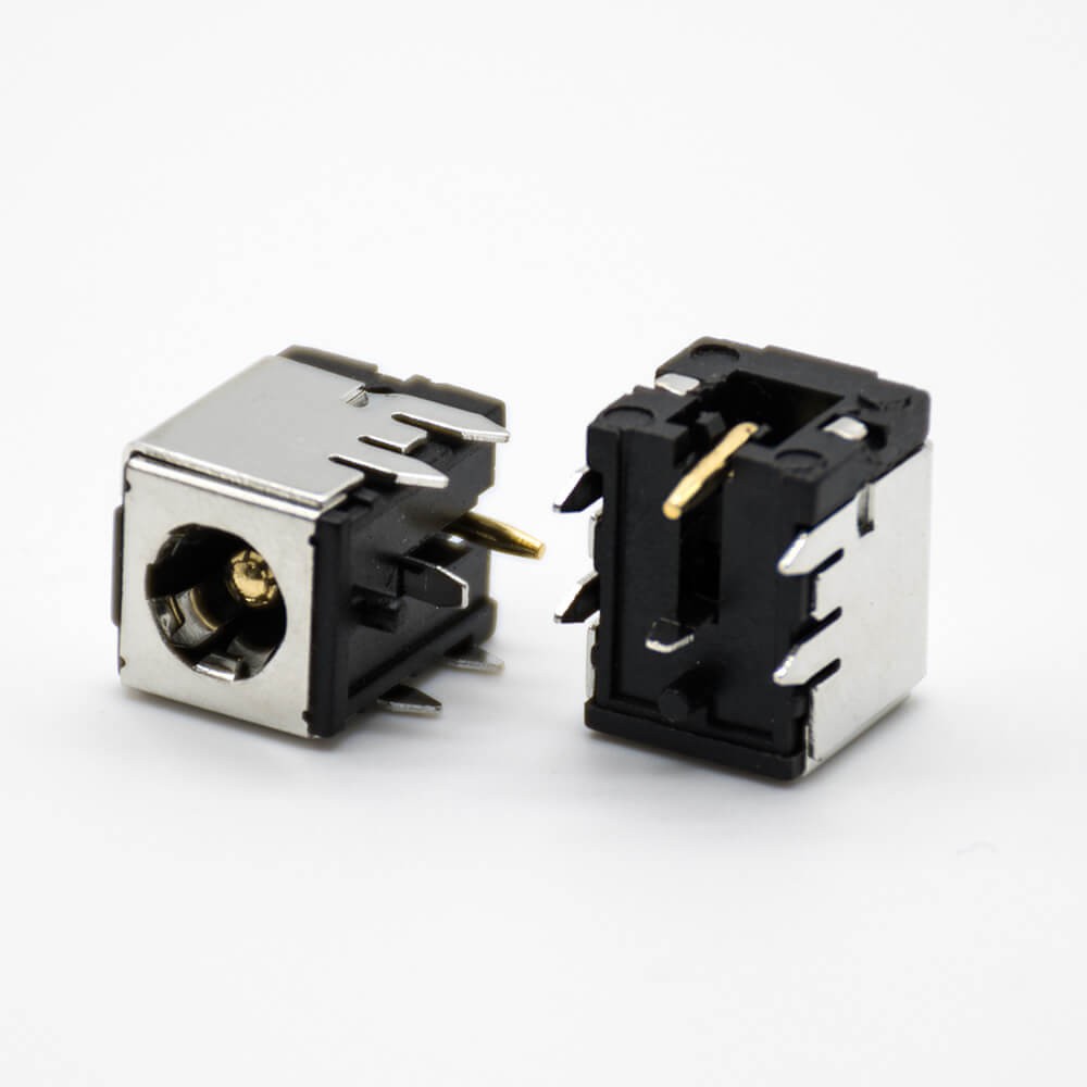 Metal In Electrical Socket Male Jack Through Hole Solder Lug Right Angle Shiled DC Power Connector