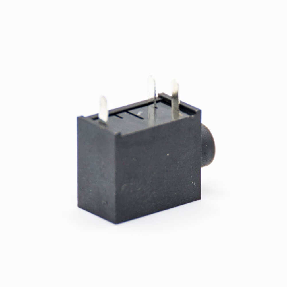 Power Connector Socket Right Angle Through Hole Solder Lug Black Plastic Unshiled DC Female Jack