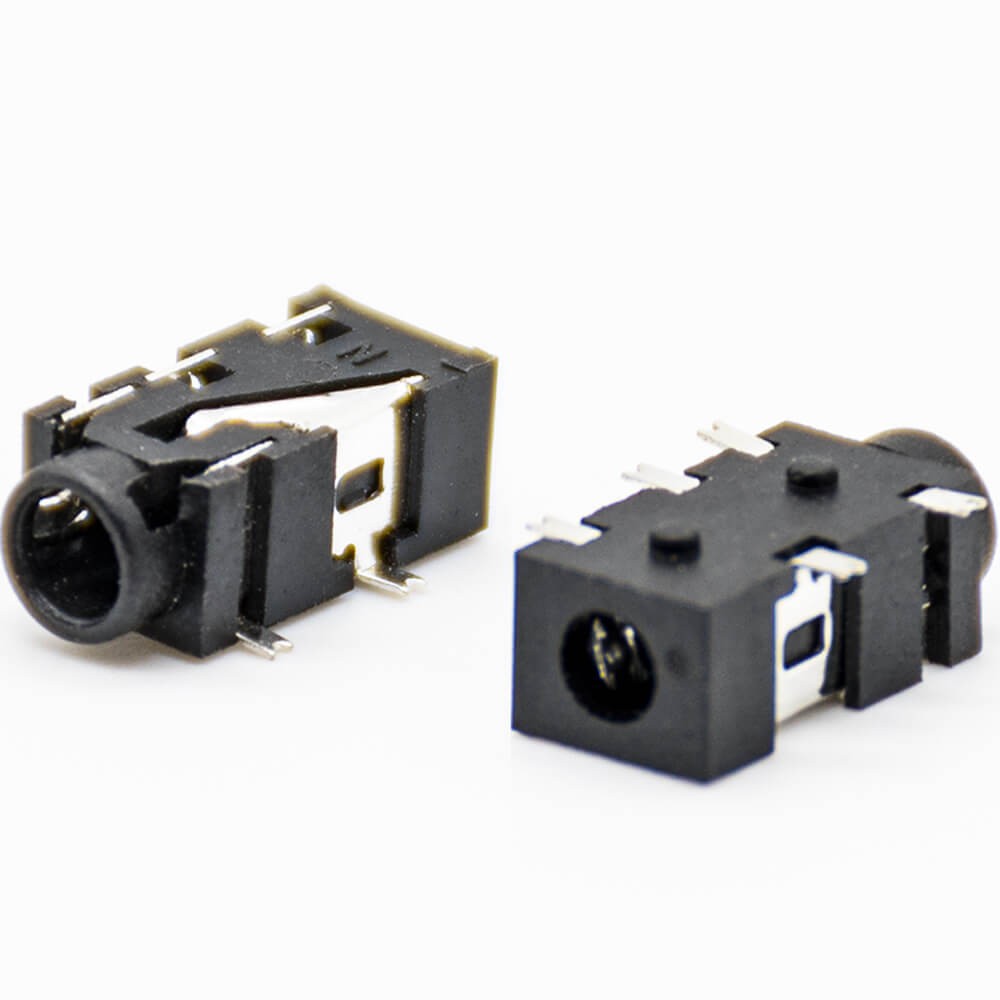 Power Jack Socket Connector Female SMT Solder Lug 90°Unshiled Plastic