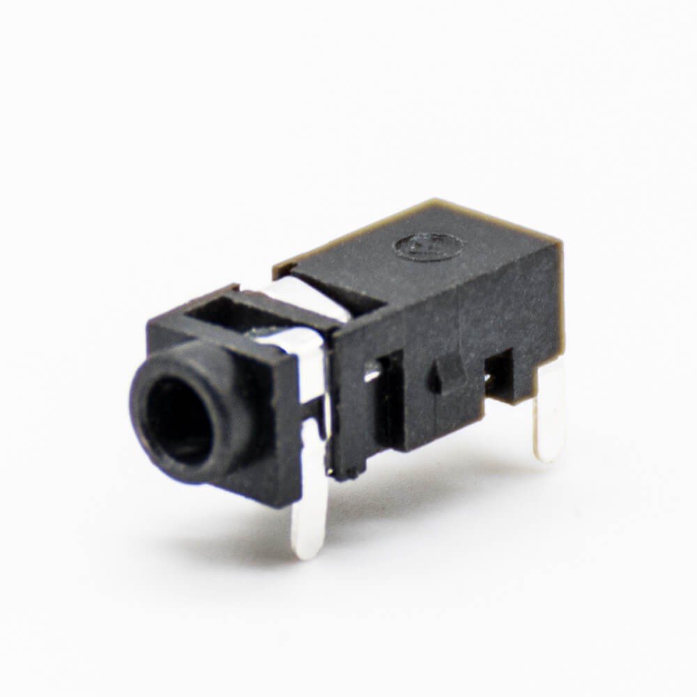 Power Socket Connector Female Jack Unshiled Black Plastic Through Hole 90° Solder Lug