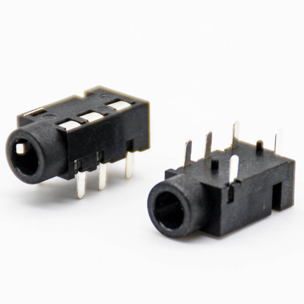 Power Socket Connector Right Angle Plastic Through Hole Solder Lug Black Unshiled DC Female Jack