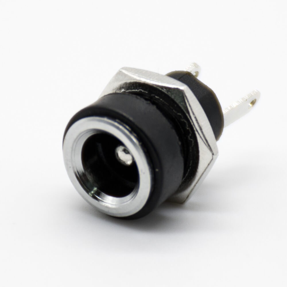 Waterproof DC Power Connectors Female Jack Panel Mount Bulkhead 5.5*2.1mm Through Hole Straight Unshiled