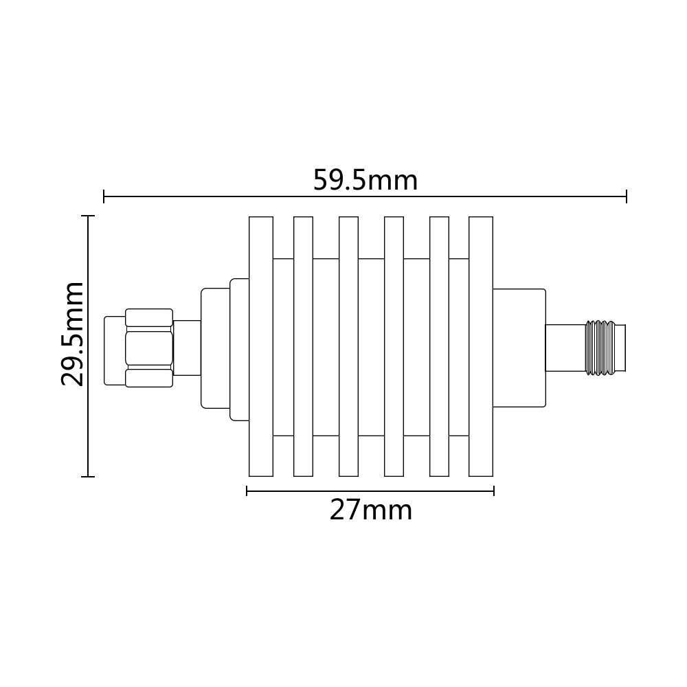 1-40Db 4G 50Db BNC Male To Female Attenuator 10W