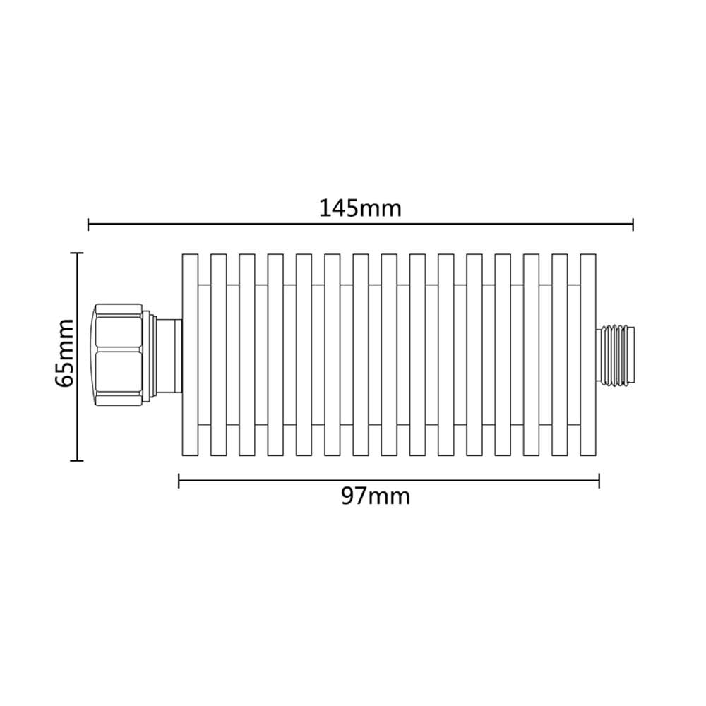 100W Attenuator Din 7/16 Male To N Female RF Attenuator 1-60Db 3G RF Coaxial Fixed Attenuator