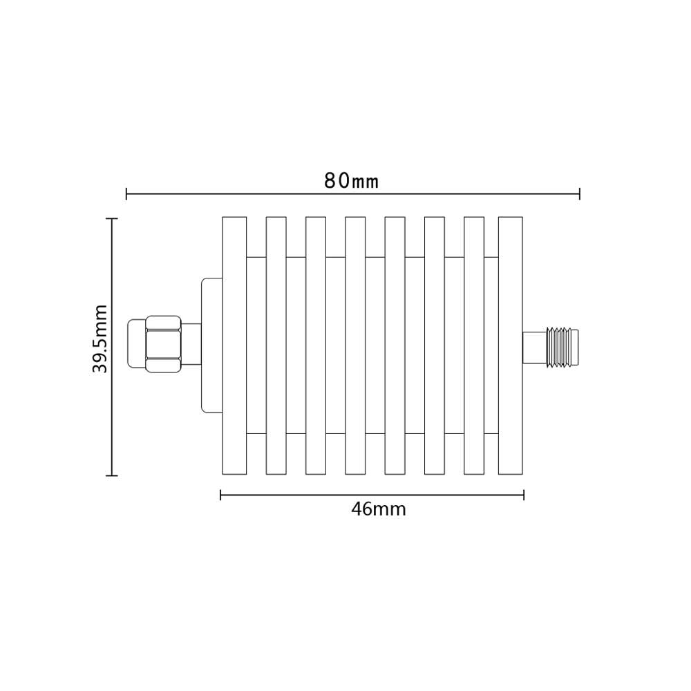 25W DC-4G RF Power Attenuator with SMA-JK Connector RF components Coaxial Fixed Attenuator