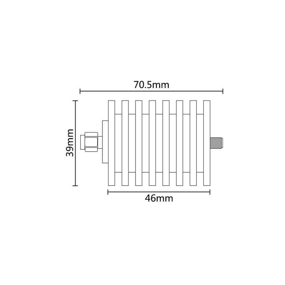 30W SMA RF Attenuator SMA Male To Female Attenuator DC-3G