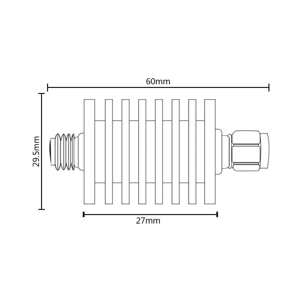 SMA Male To Female SMA 10W 1-40Db Attenuator 3G