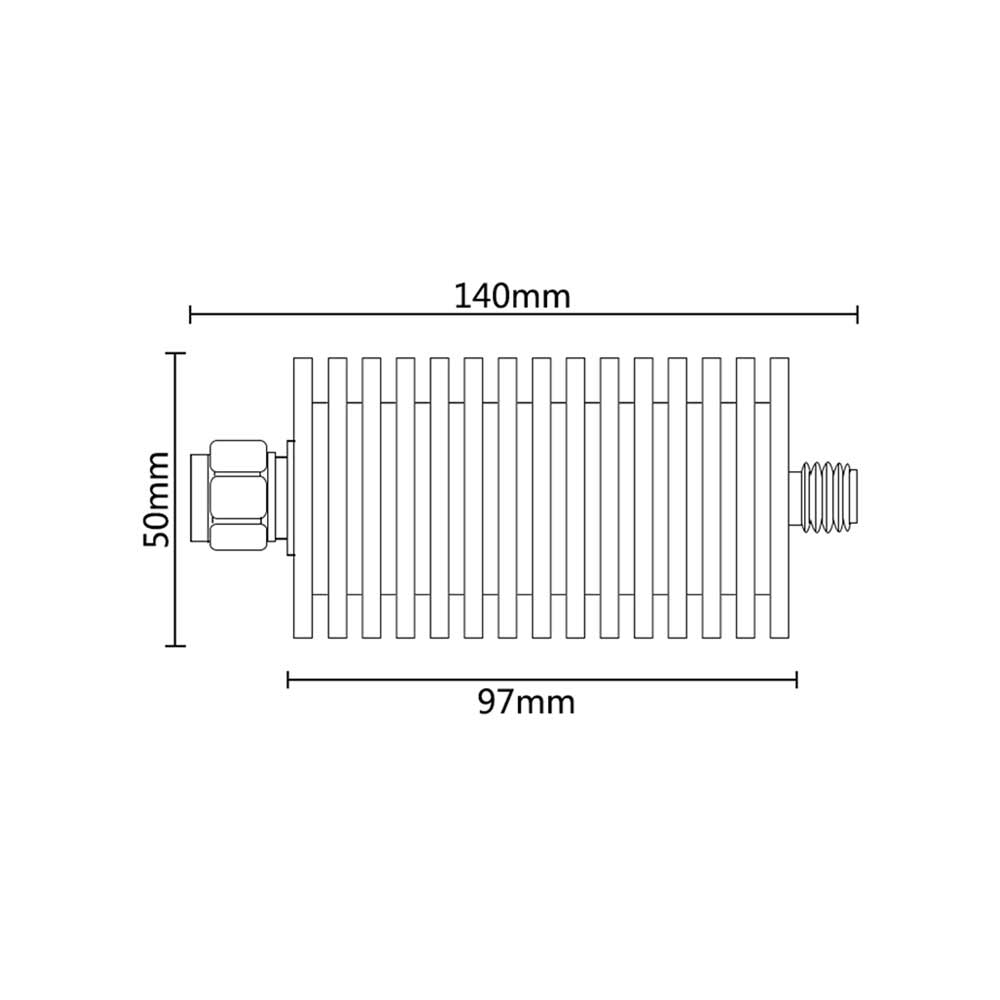 50W Din 4.3-10 3Ghz Male To N Female Attenuator