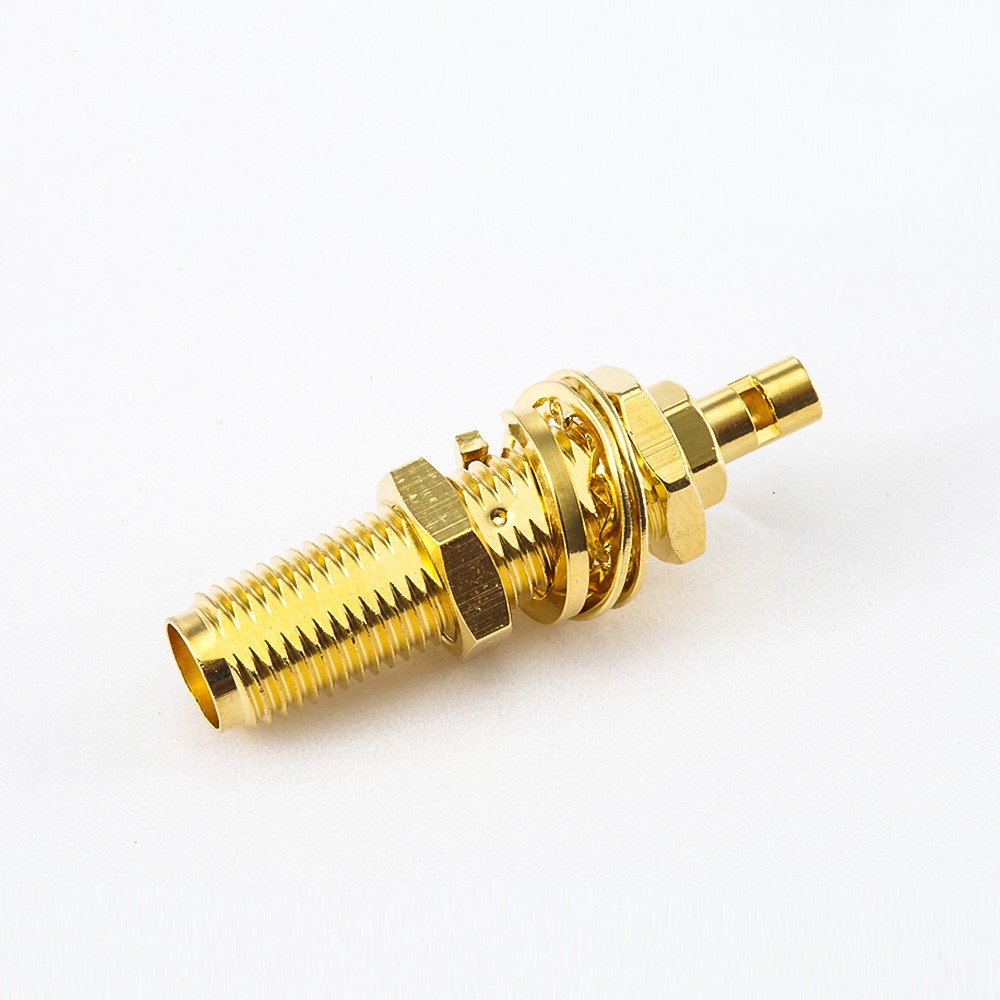 Cable SMA Connector Female 180 Degree Crimp With Solder for RG178/1.37mm/1.45mm Panel Mount Front Bulkhead