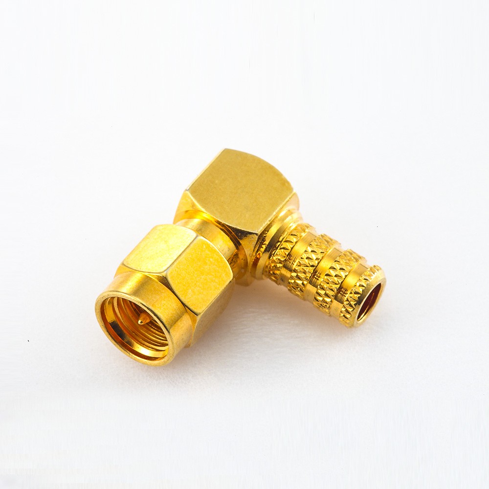 Male SMA Connector RG58 90 Degree Crimp for RG58/RG142/SYV50-3