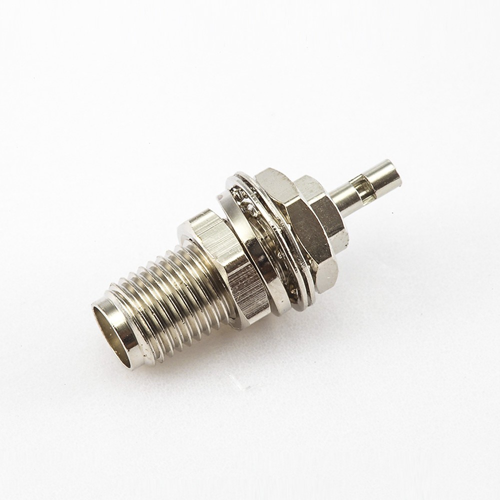 Panel Mount SMA Connector Female 180 Degree Front Bulkhead Crimp With Solder for 1.13MM Cable