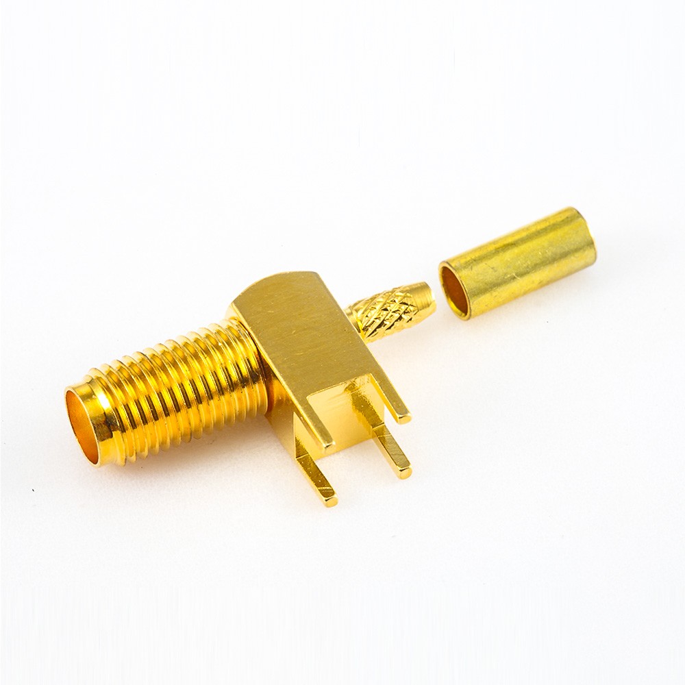 PCB SMA Connector Through Hole Female 90 Degree Crimp for RG316/RG174/LMR100