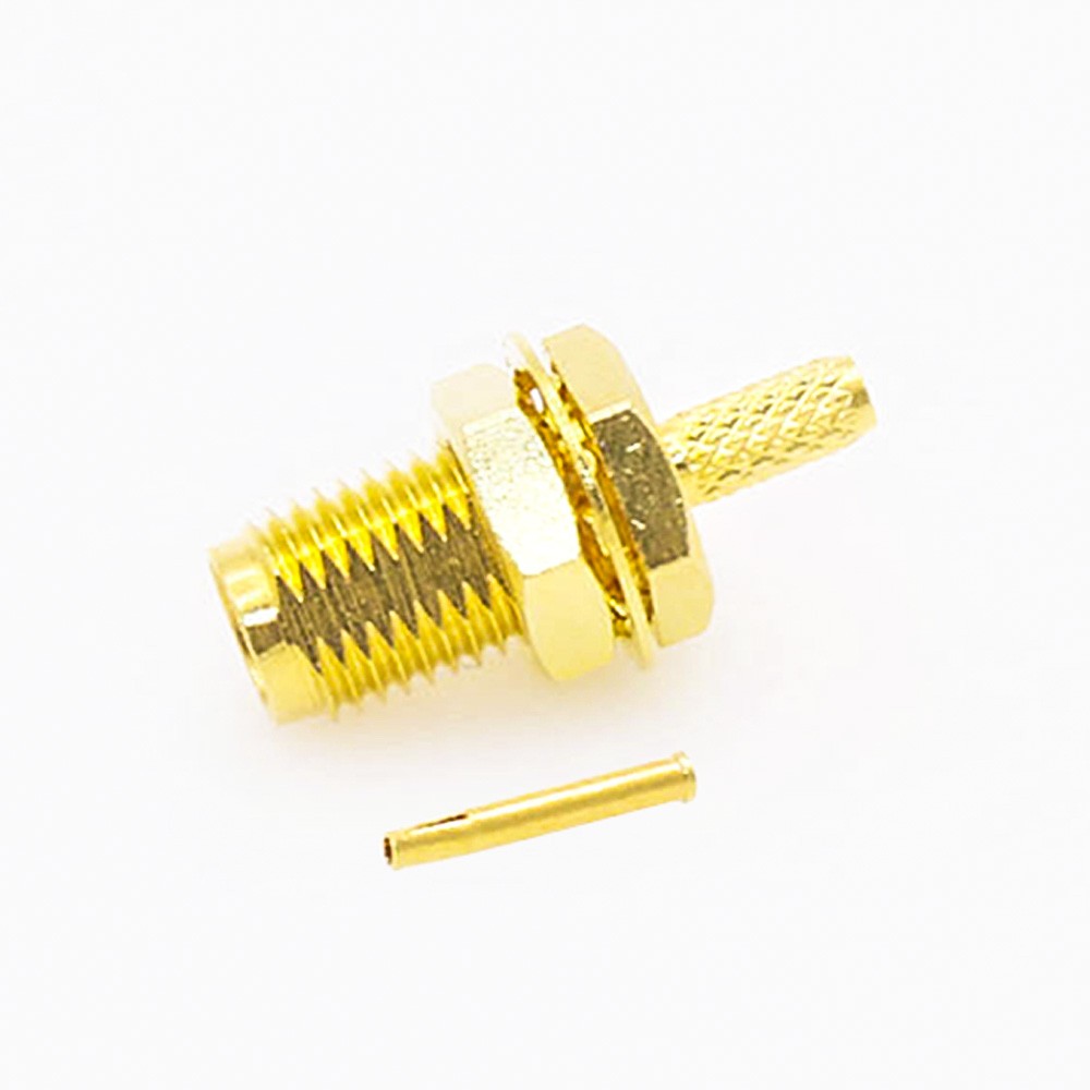 RF Front Bulkhead SMA Connector Female Straight Crimp for RG174/RG316