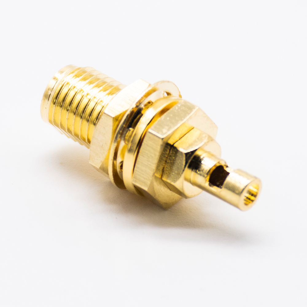 SMA Cable 50 Ohm Connector Female 180 Degree Panel Mount Front Bulkhead Crimp With Solder for RG178/1.37mm/1.45mm