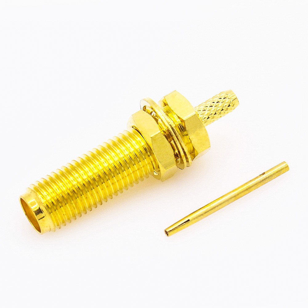 SMA Connector Crimp RG174/RG316 Cable Female Straight Front Bulkhead for Panel Mount