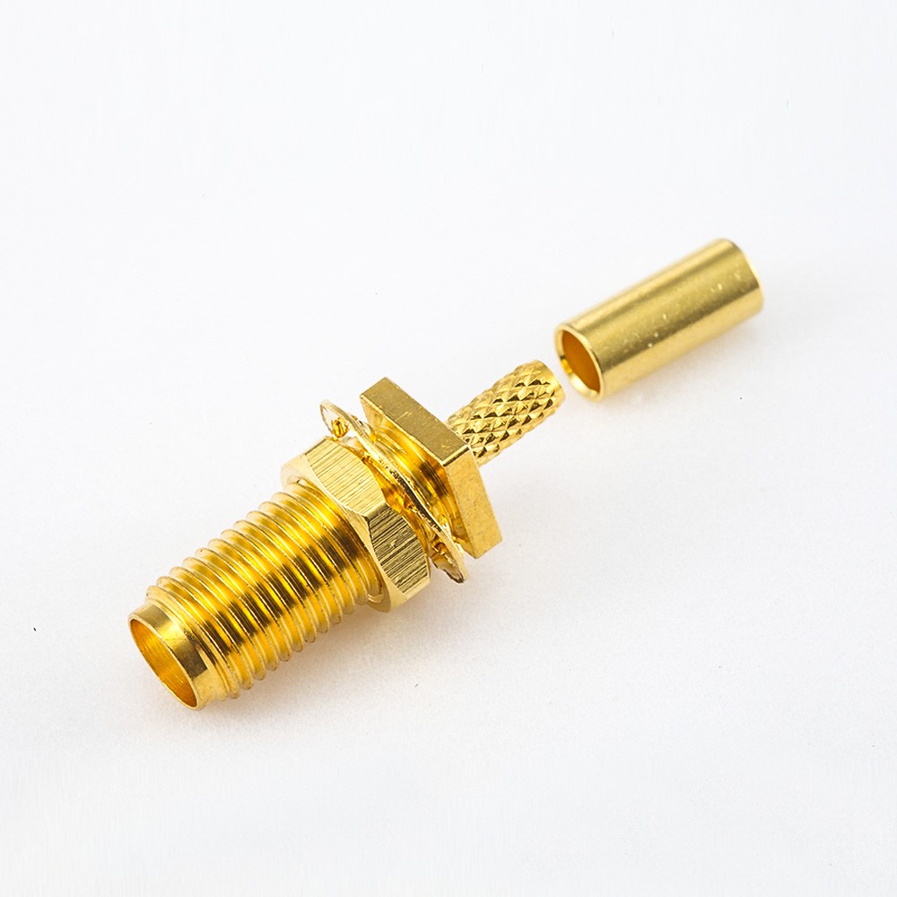 SMA Connector Female Straight Front Bulkhead Crimp for RG174/RG316/LMR100