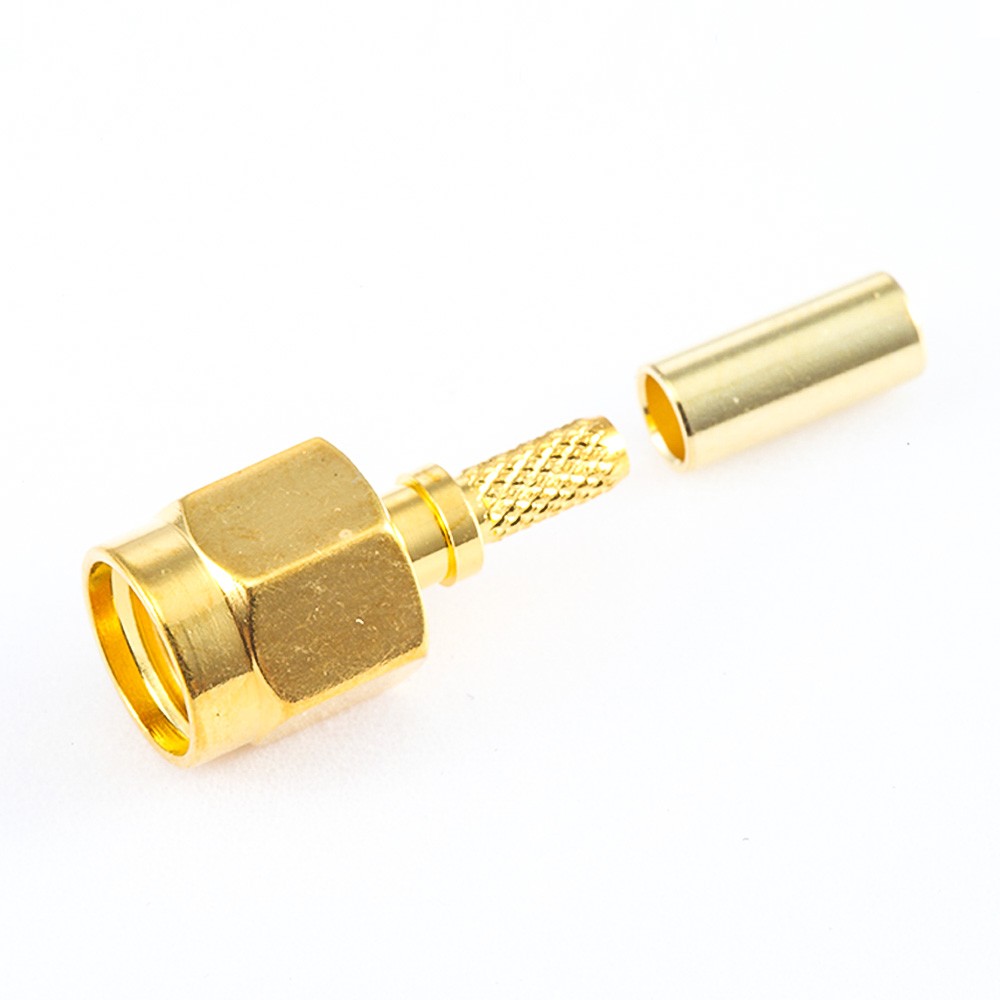 SMA Connector Male Crimp for RG174/RG316/LMR100 Cable 180 Degree