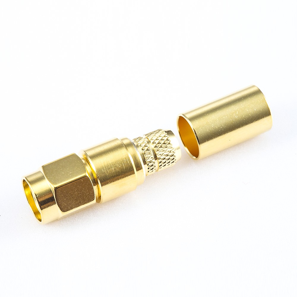 SMA Connector Male Crimp for SYV50-5 Cable 180 Degree