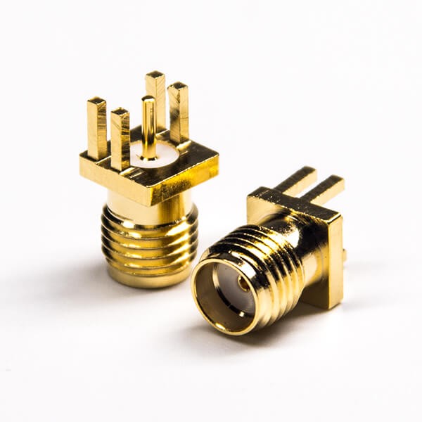 SMA Edge Mount Connector Straight Female PCB Mount Gold Plating