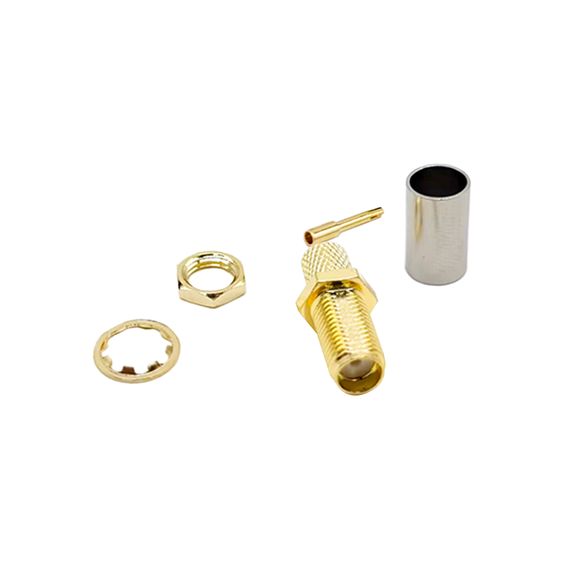 SMA Female Connector Gold Plated 180 Degree Crimp for LMR 240