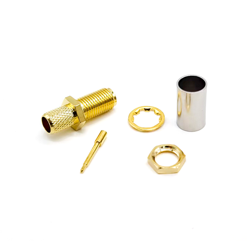 SMA Female Connector Gold Plated 180 Degree Crimp for LMR 240