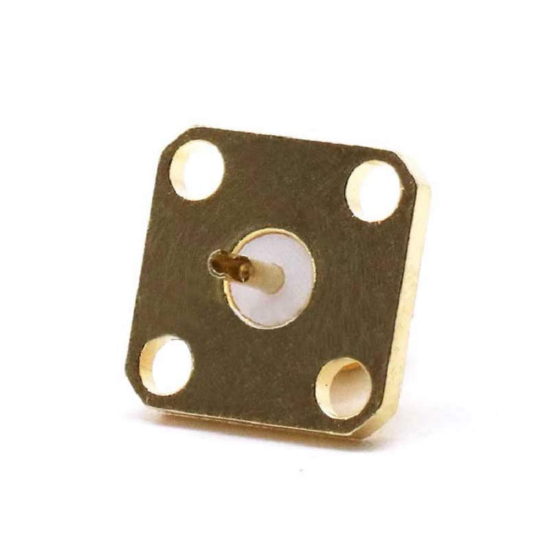 SMA Female Panel Mount Connector Female Straight 4 Holes Flange Solder Cup for Cable