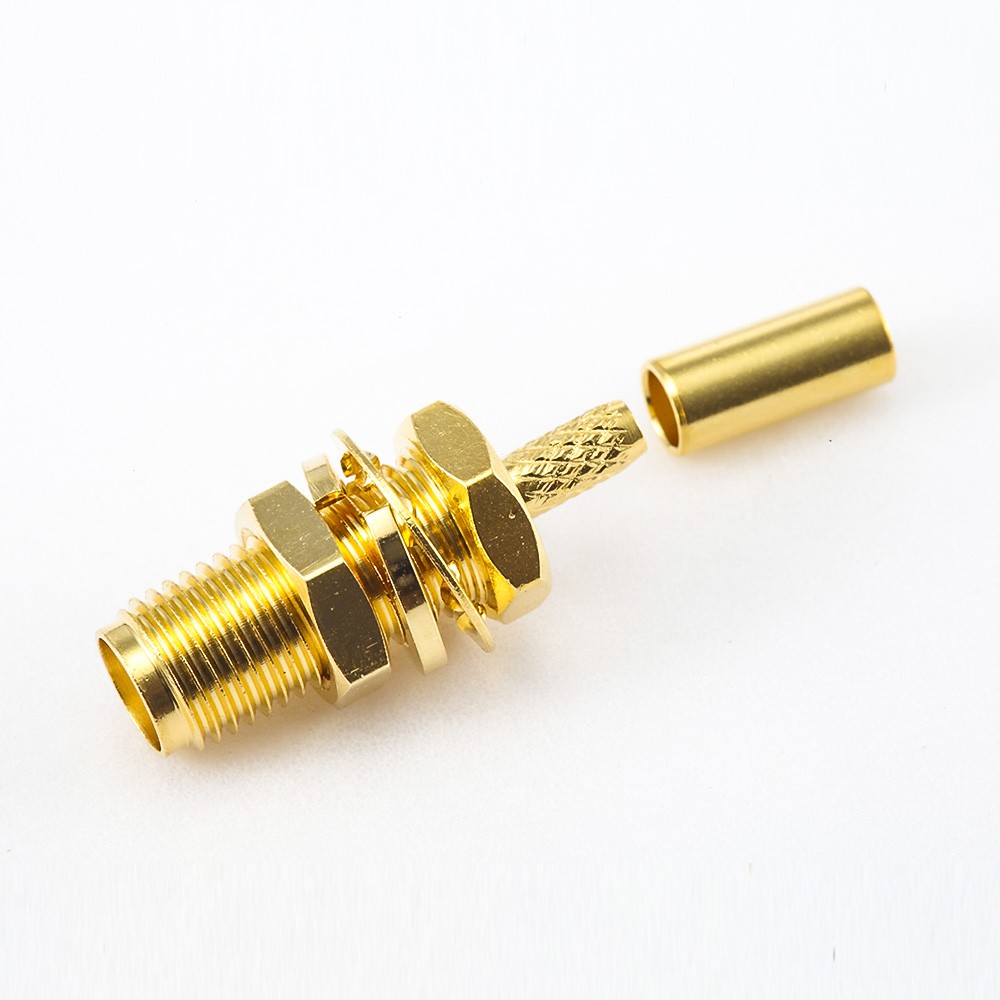 SMA Female RG174/RG316/LMR100 Connector 180 Degree Front Bulkhead Crimp for Cable