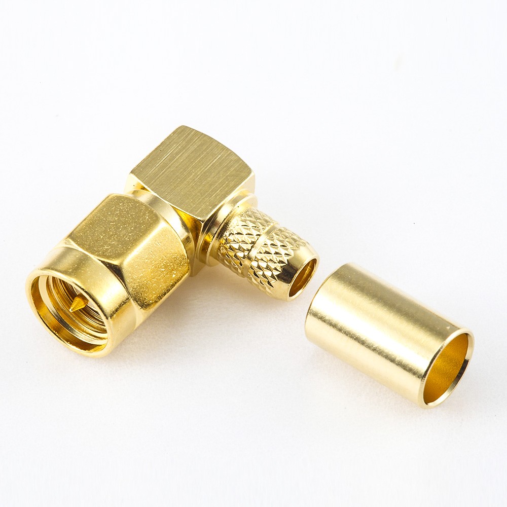 SMA Male 90 Degree Connector Crimp for RG58/RG142/SYV50-3