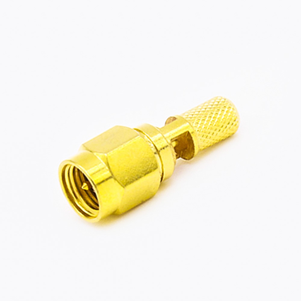 SMA Male Crimp Connector 180 Degree for RG58