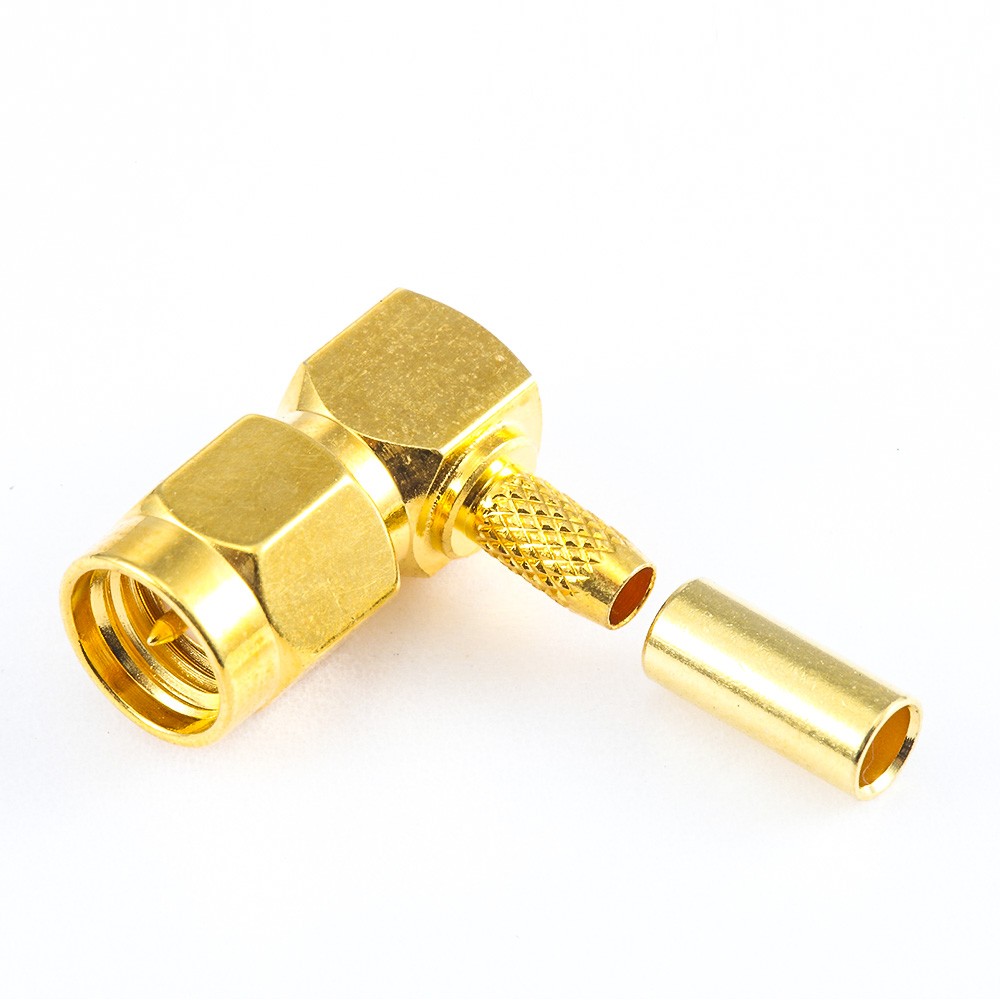 SMA Plug 90 Degree Connector Crimp for SYV50-2 Cable