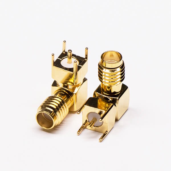 SSMA Female Connector 90 Degree Through Hole for PCB Mount