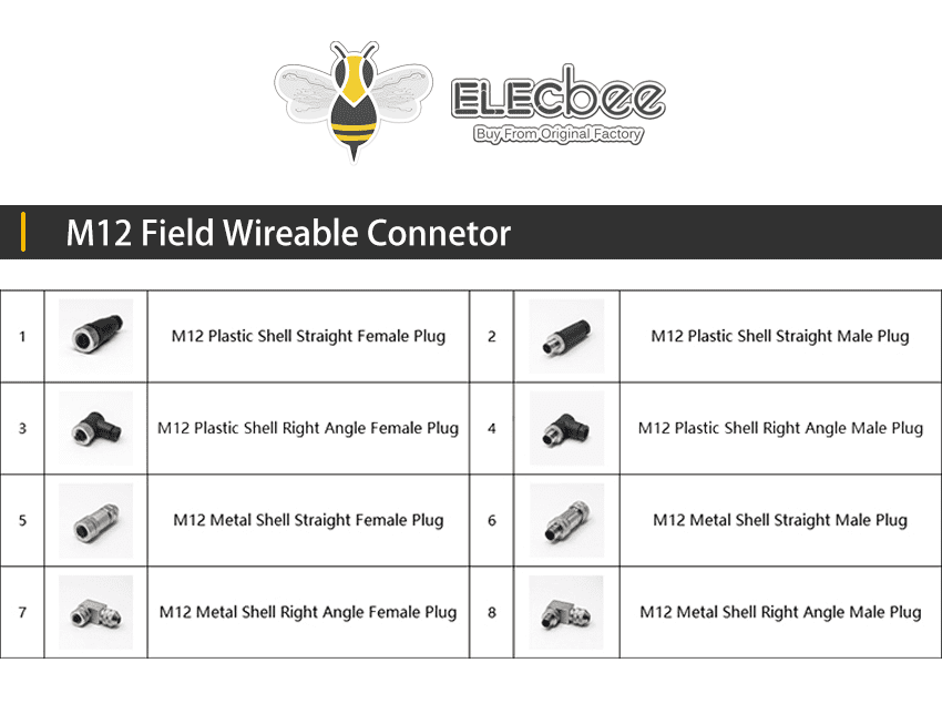 10pcs M12 Connector Right Angle Sensors For Profinet