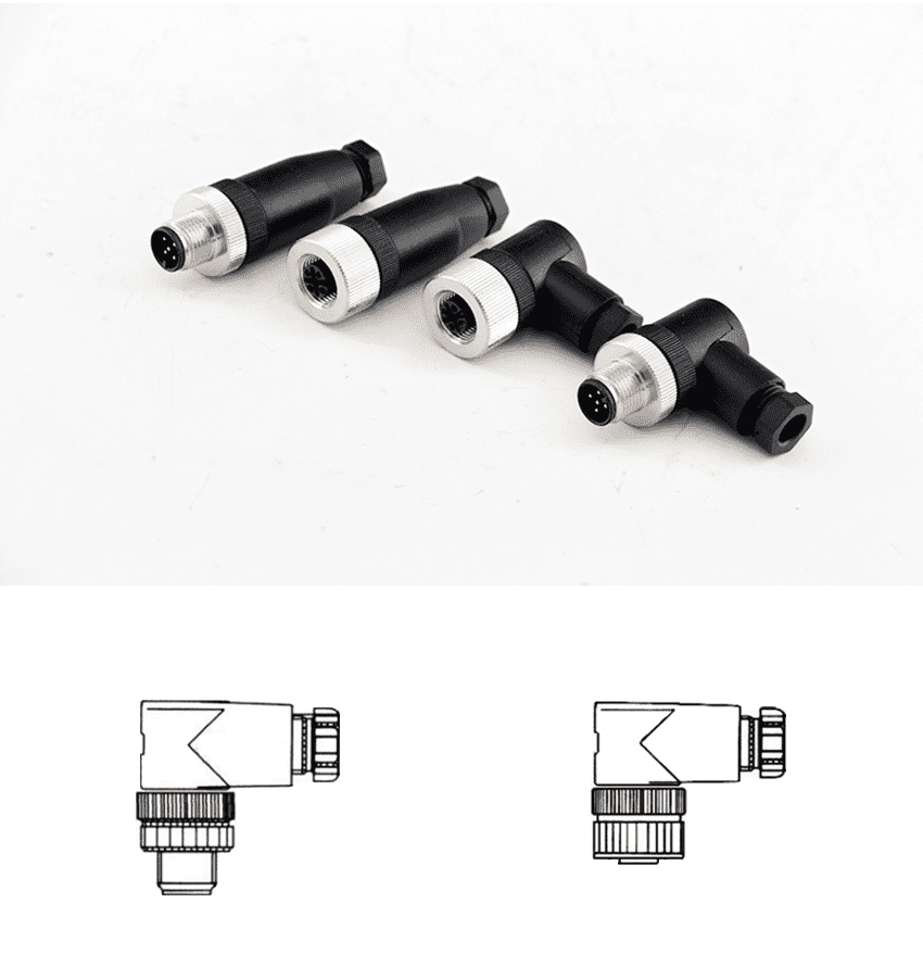 10pcs Circular Connector 12Pin M12 A-Coded Straight Plug Screw Connection