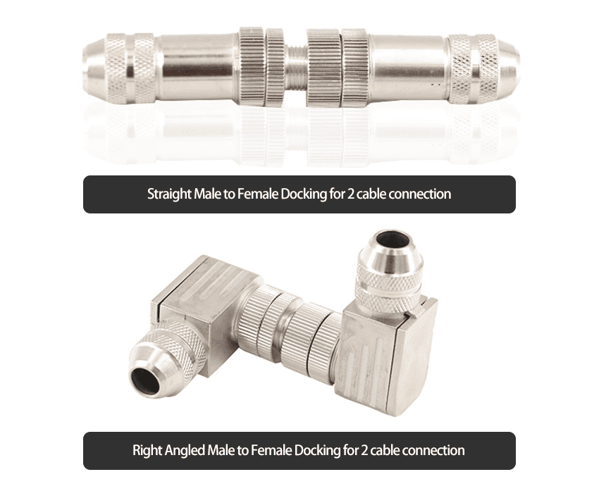 10pcs Connector Circular M12 8 pin A-Coded 8-Position Straight Cable Plug With Metal Shell