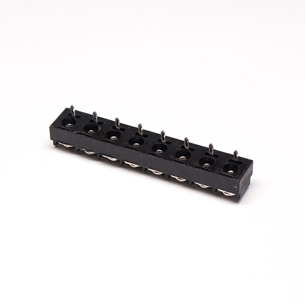 8 pin Terminal Block Straight Through Hole PCB Mount Black