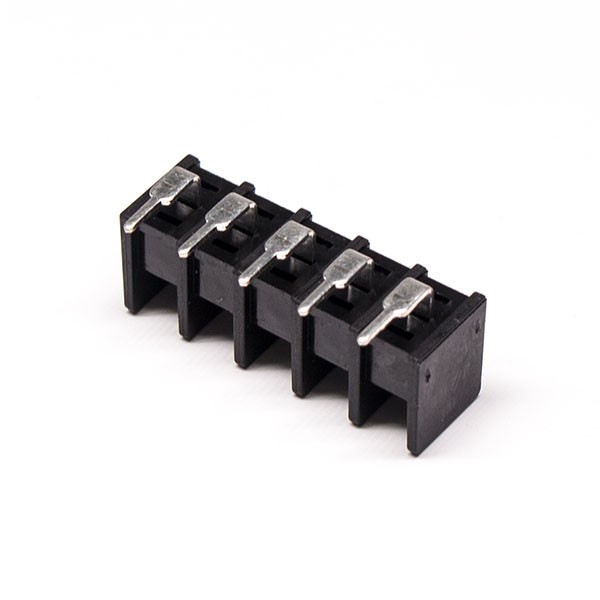 Right Angle Terminal Block Connectors 5pin PCB Mount Black Barrier