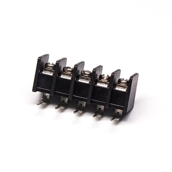 Right Angle Terminal Block Connectors 5pin PCB Mount Black Barrier